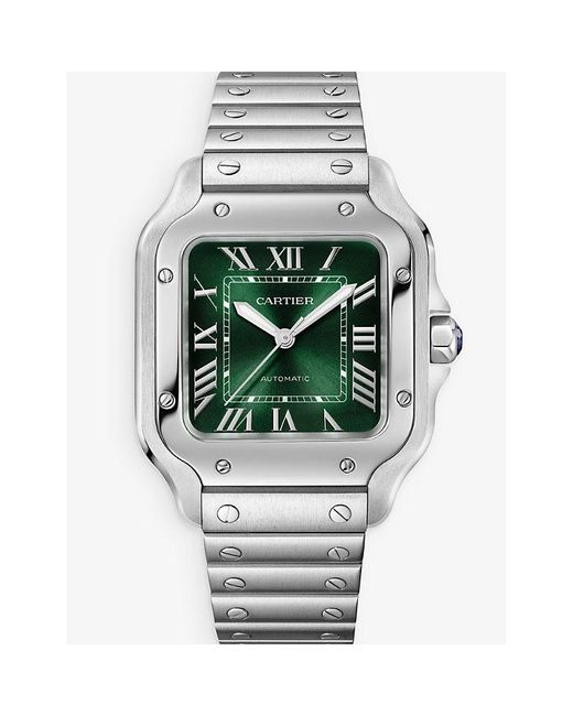 Cartier White Unisex Crwssa0074 Santos De Large Steel Automatic Watch