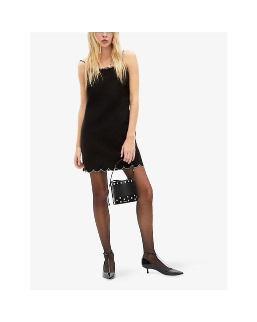 The Kooples Black Stud-Embellished Leather Bucket Bag