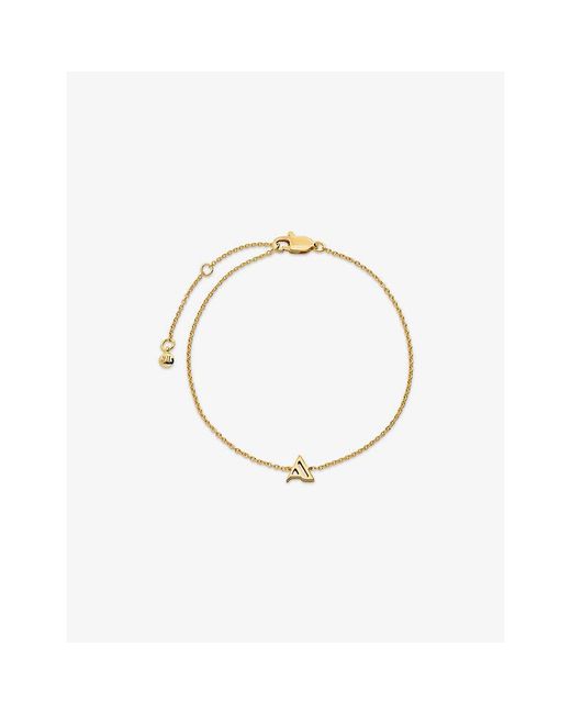Monica Vinader Metallic Initial A 18Ct Vermeil Plated 925 Sterling Chain Bracelet