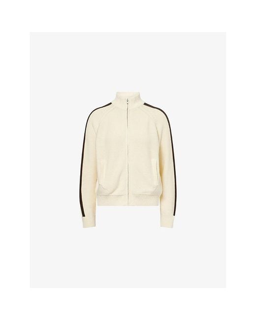 Obey Natural Frankie Track Zip-Up Knitted Sweatshirt