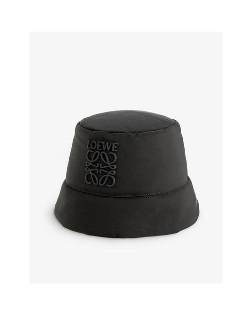 Loewe Black Brand-embroidered Shell Bucket Hat M/ for men