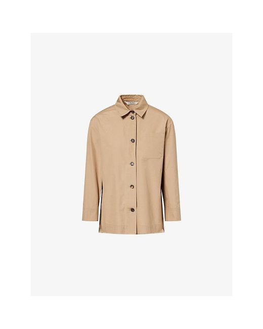 Max Mara Natural Relaxed-Fit Patch-Pocket Cotton Shirt