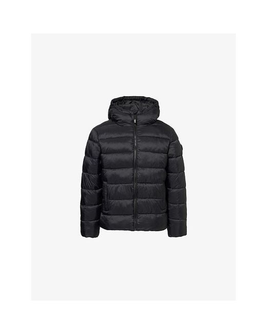 Trapstar Black Brand-Patch Padded Shell Jacket for men