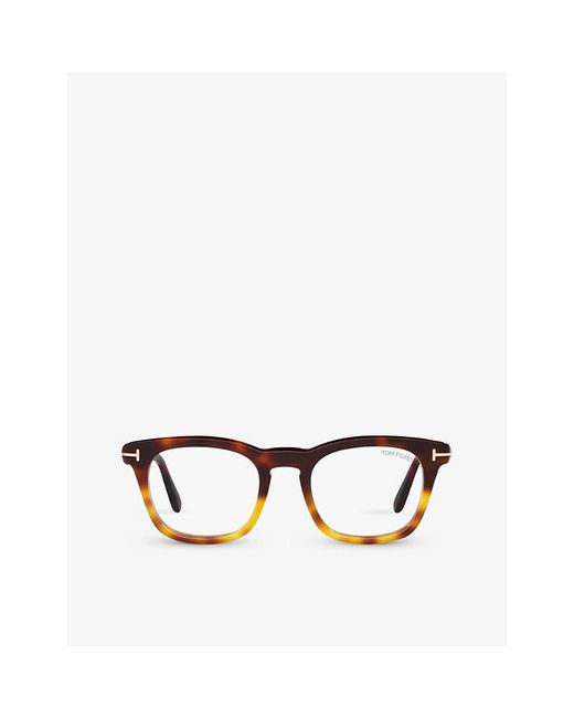 Tom Ford Multicolor Ft5870 Rectangle-frame Tortoiseshell Acetate Optical Glasses