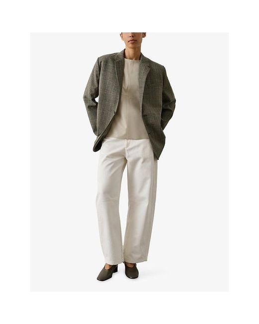 Soeur Green Hermosa Checked Wool-Blend Blazer