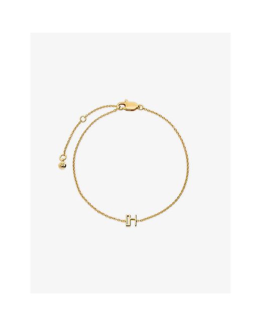 Monica Vinader Metallic Initial H 18Ct-Vermeil Plated 925 Sterling Chain Bracelet