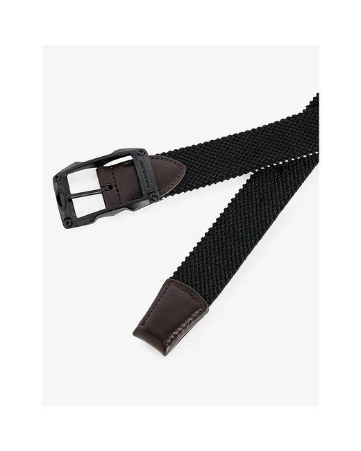 Oakley Black Reversible Logo-embellished Woven Belt for men