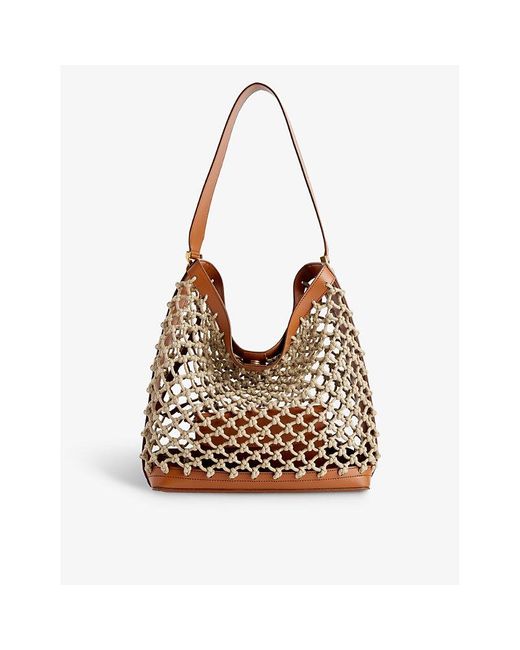 Stella McCartney Natural Knotted Brand-charm Linen And Faux-leather Tote Bag