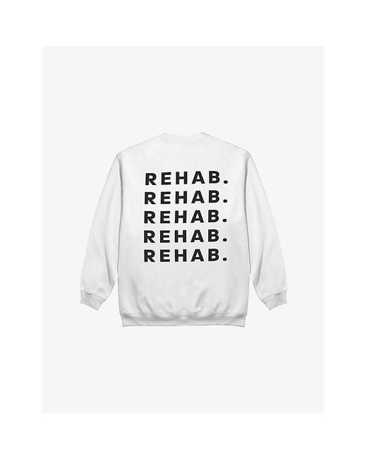 Rehab White Oversized Logo-Print Cotton-Jersey Sweatshirt