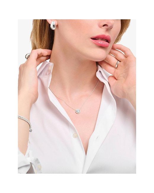 Thomas Sabo White Halo Sterling- And Cubic Zirconia Necklace