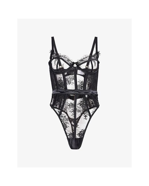 Lounge Underwear Black Soraya Underwired Lace Bodysuit