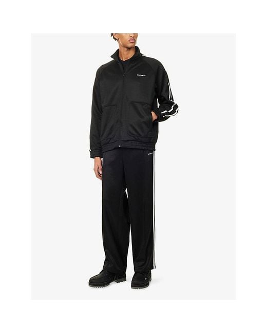 Carhartt Black Bolar Striped Woven Track Jacket for men