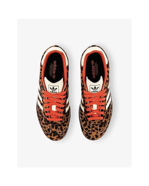 adidas gazelle silver green womens Notice Stitch Dk Leopard Calf Hair | Size 8 main image 1