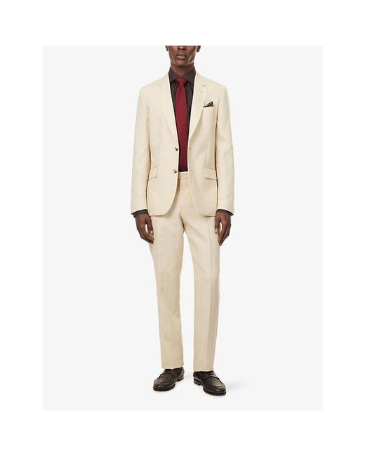 Paul Smith Natural Single-Breasted Linen Suit for men