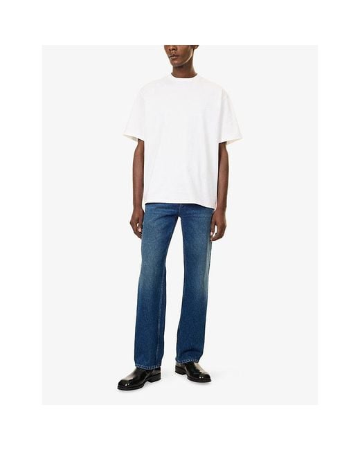 A.PRESSE White Relaxed-Fit Crew-Neck Cotton T-Shirt for men