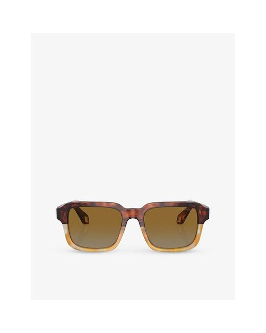 Giorgio Armani Brown Ar8194u Rectangle-frame Acetate Sunglasses