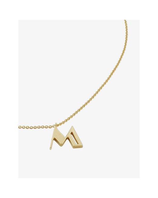Monica Vinader Metallic Initial M 18Ct Vermeil-Plated 925 Sterling Necklace