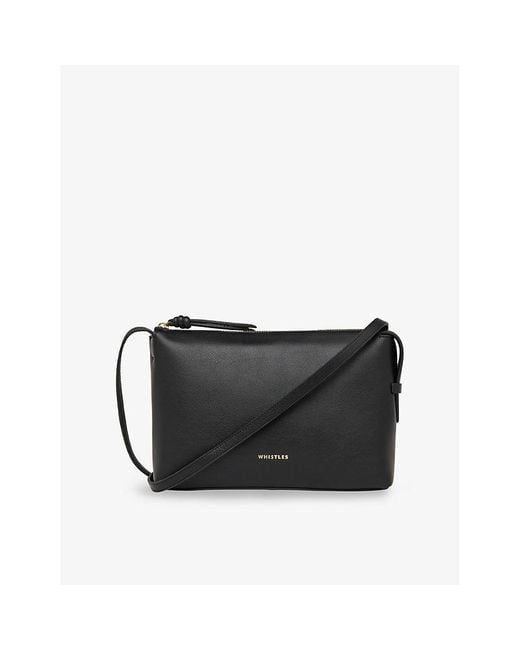 Whistles Black Kaia Leather Cross Body Bag