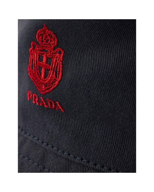 Prada Blue Old Gabardine Cotton Bucket Hat for men