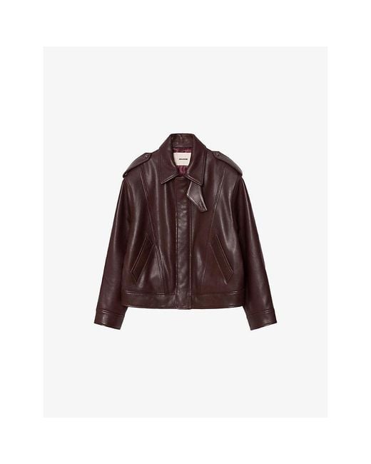 Zadig & Voltaire Brown Kimo Leather Jacket