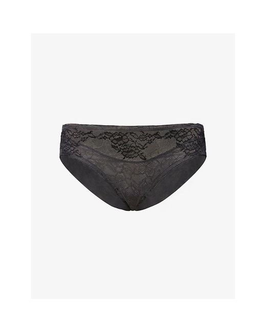 Wacoal Brown Lace Perfection Stretch-Lace Mid-Rise Briefs