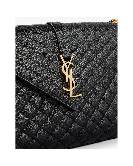 SAINT LAURENT Large YSL Monogram Leather Envelope Bag