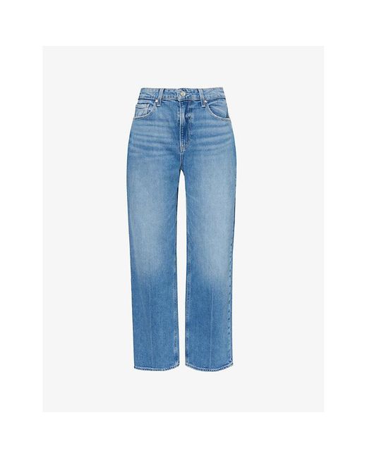 PAIGE Blue Heartthrob Straight-leg High-rise Stretch-denim Jeans