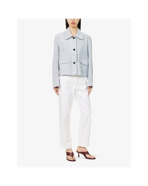 Agolde White 90's Pinch-Waist Cropped Denim Jeans