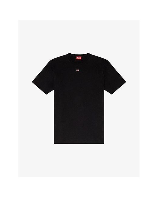 DIESEL Black T-Boxt Logo-Embroidered Relaxed-Fit Cotton T-Shirt for men