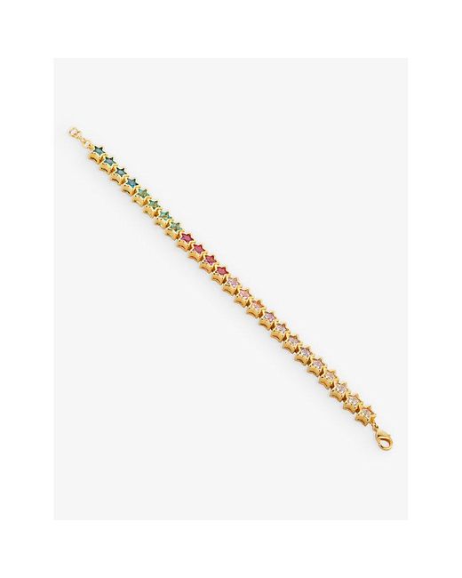 July Child Metallic Aura Rainbow 18ct -plated Brass Bracelet