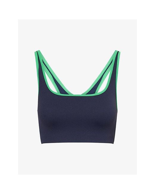 Splits59 Blue Cait Rigor Stretch-Jersey Sports Bra