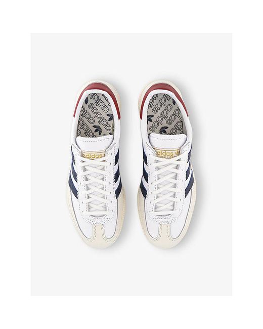 Adidas White Handball Spezial Leather Low-Top Trainers for men