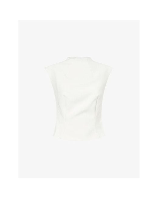 Odd Muse White The Ultimate Muse Sleeveless Stretch-Woven Top