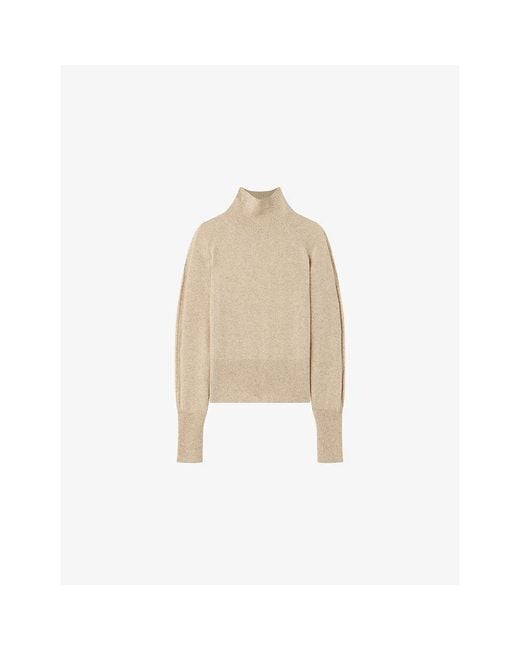 Joseph Natural Oxna Light Pure High-Neck Cashmere Jumper