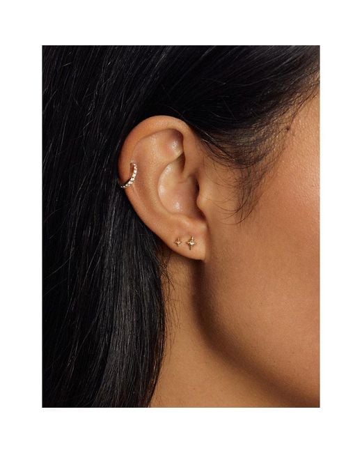 Astley Clarke Metallic North Star 14Ct- And 0.016Ct Lab-Grown Diamond Stud Earrings