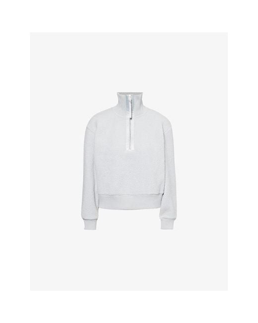 Varley White Roselle Half-Zip Fleece Sweatshirt