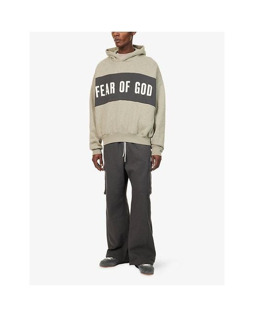 Fear Of God Multicolor Panelled Crop Cotton-Jersey Hoody for men