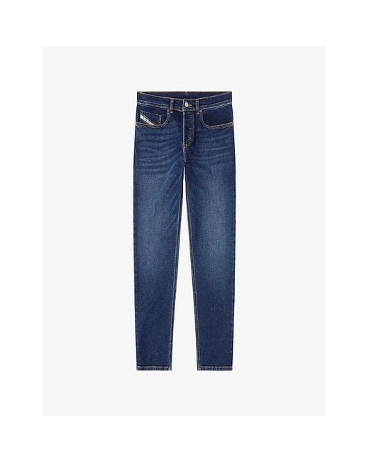 DIESEL Blue 2023 D-Finitive 0Adbg Tapered-Leg Denim Jeans for men