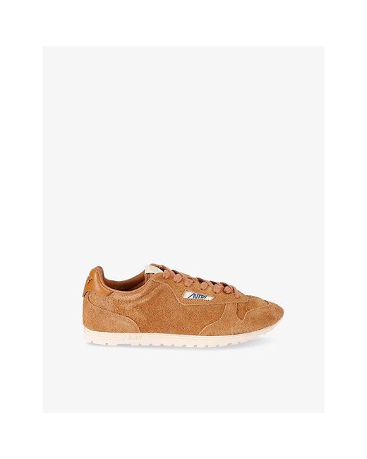 Autry Brown Windspin Suede Low-Top Trainers