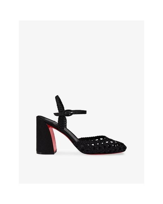 Christian Louboutin Black Jane Pump Nandina 8 Crepe-Satin Pumps