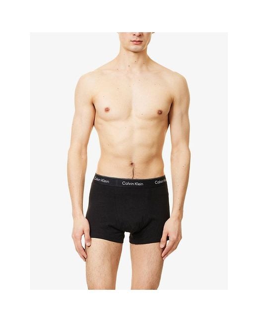 Calvin Klein Multicolor Icon Logo-Waistband Pack Of Three Stretch-Cotton Trunks for men