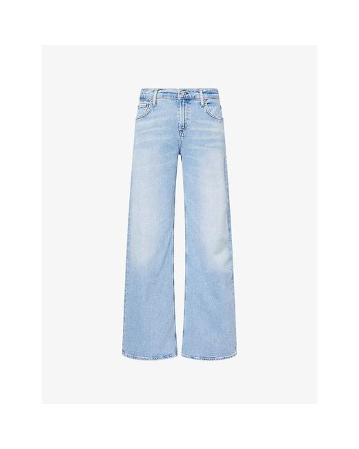 Citizens of Humanity Blue Nora Wide-Leg Denim Jeans