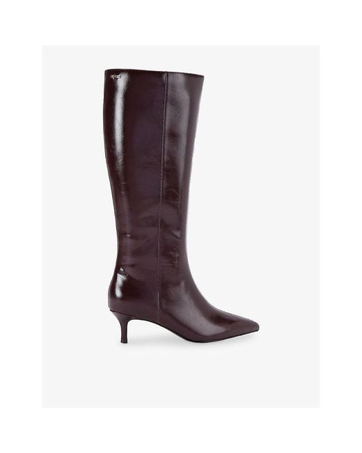 Carvela Kurt Geiger Brown Aria Faux-Leather Knee-High Boots