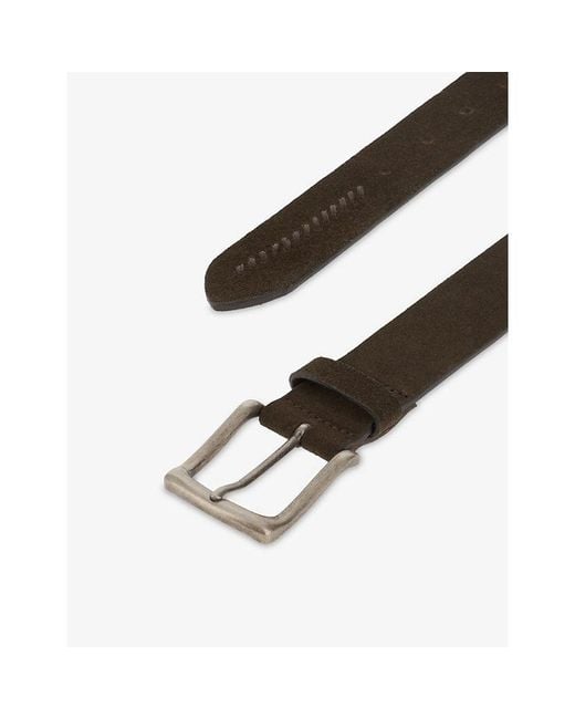 Boggi Brown Brushed-Buckle Suede Belt for men
