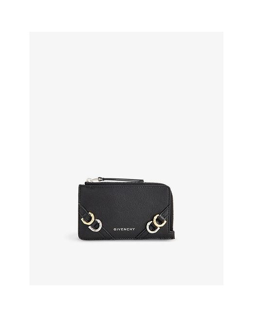 Givenchy Black Voyou Zipped Leather Card Holder