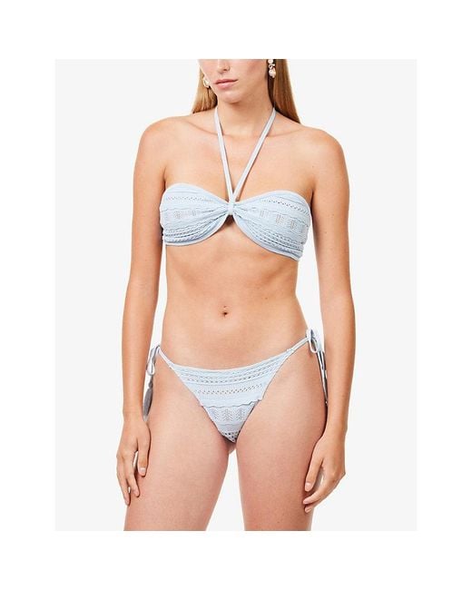 Devon Windsor Blue Vana Bandeau Knitted Bikini Top