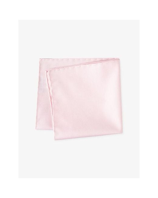 Eton of Sweden Pink Cotton-Twill Pocket Square for men