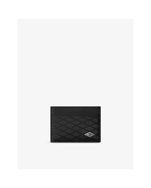 Cartier Black Losange Double Leather Card Holder for men