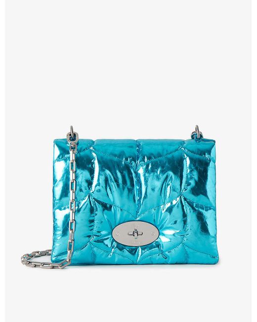 Mulberry Little Softie Metallic Leather Crossbody Bag in Blue Lyst