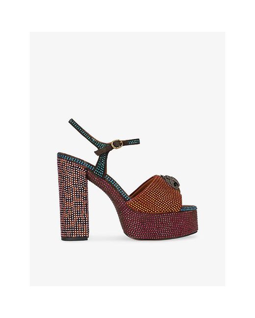 Kurt Geiger Multicolor Kensington Embellished Platform Sandals